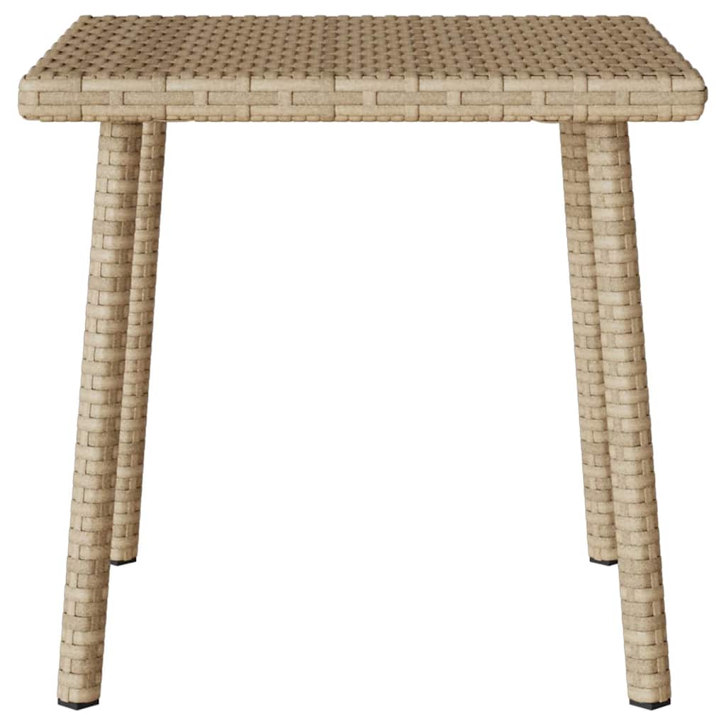 Garden Coffee Table Rectangular Beige 40x40x37 cm Poly Rattan