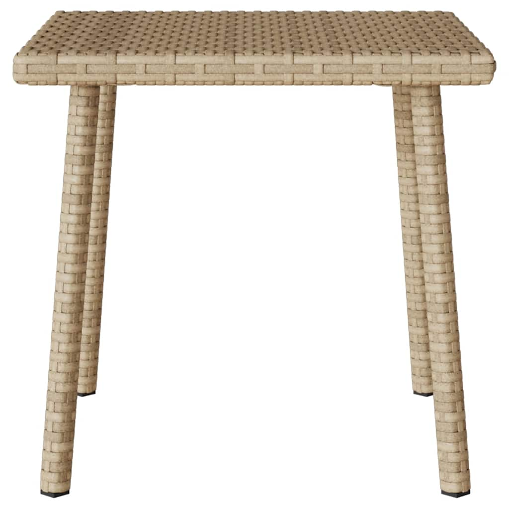 vidaXL Garden Coffee Table Rectangular Beige 40x40x37 cm Poly Rattan