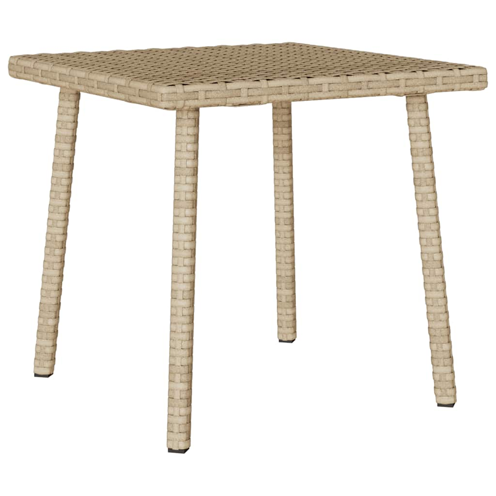 vidaXL Garden Coffee Table Rectangular Beige 40x40x37 cm Poly Rattan