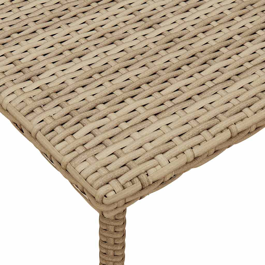 vidaXL Garden Coffee Table Rectangular Beige 40x40x37 cm Poly Rattan