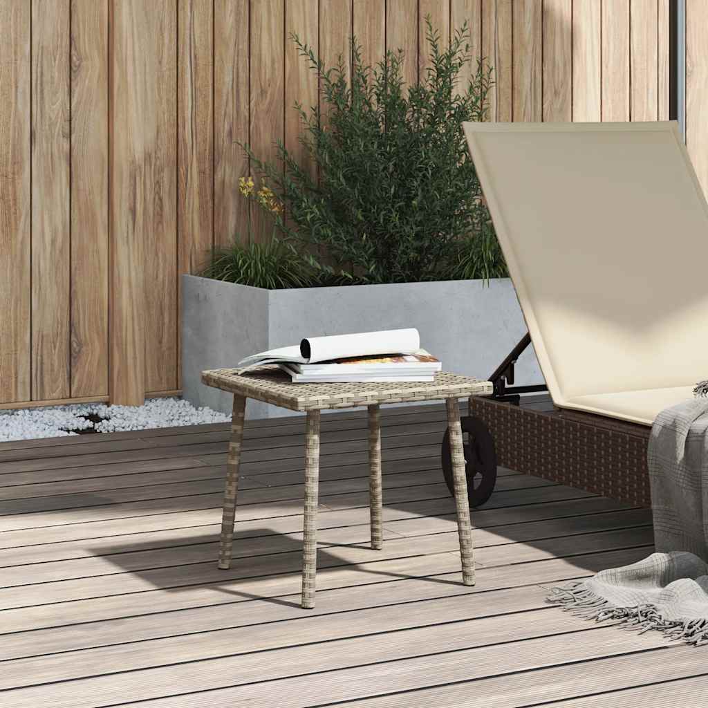 vidaXL Garden Coffee Table Rectangular Light Grey 40x40x37 cm Poly Rattan