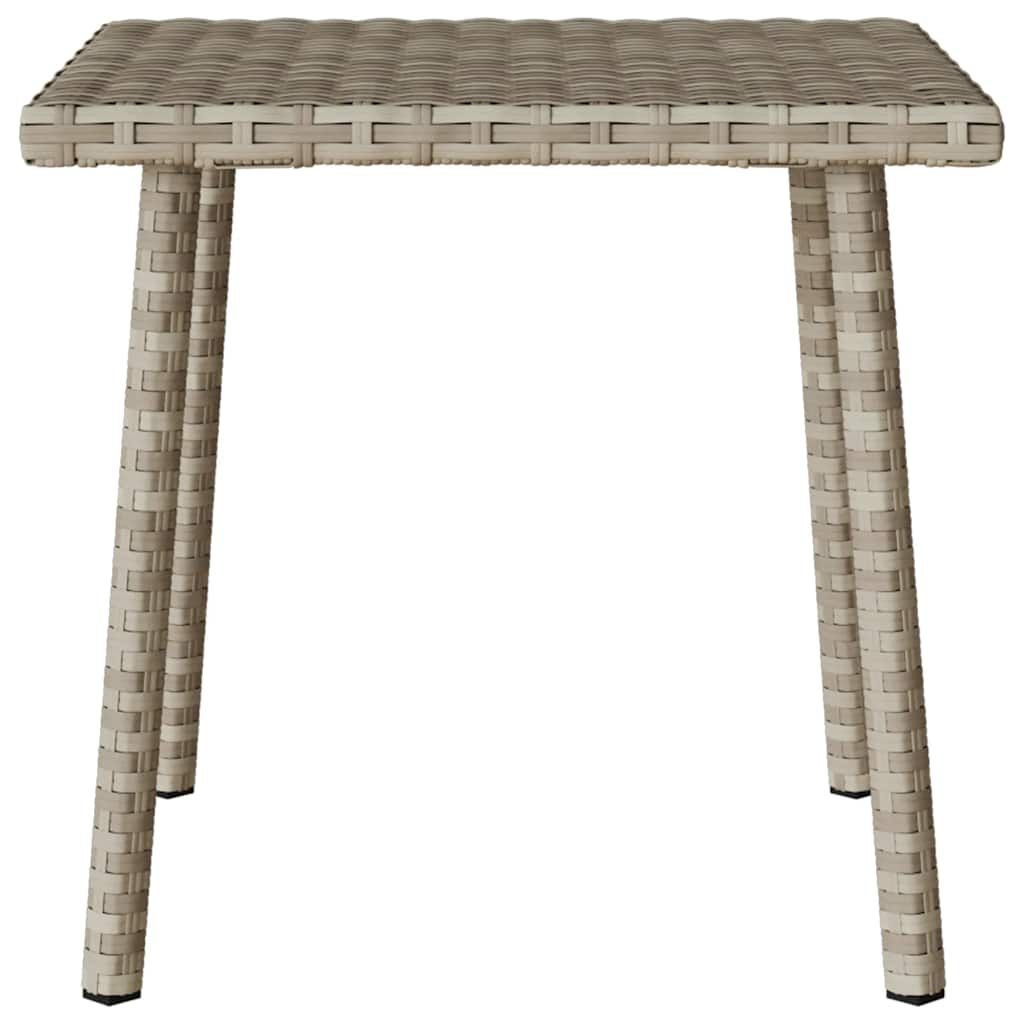 vidaXL Garden Coffee Table Rectangular Light Grey 40x40x37 cm Poly Rattan