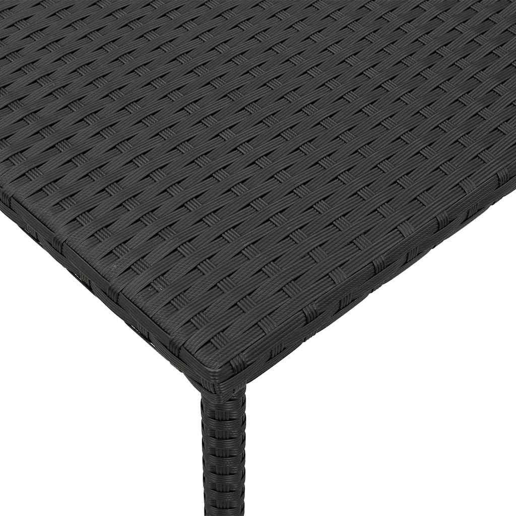 vidaXL Garden Coffee Table Rectangular Black 60x40x37 cm Poly Rattan