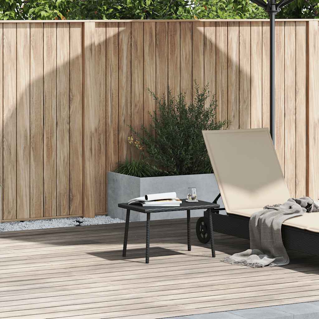 Garden Coffee Table Rectangular Black 60x40x37 cm Poly Rattan