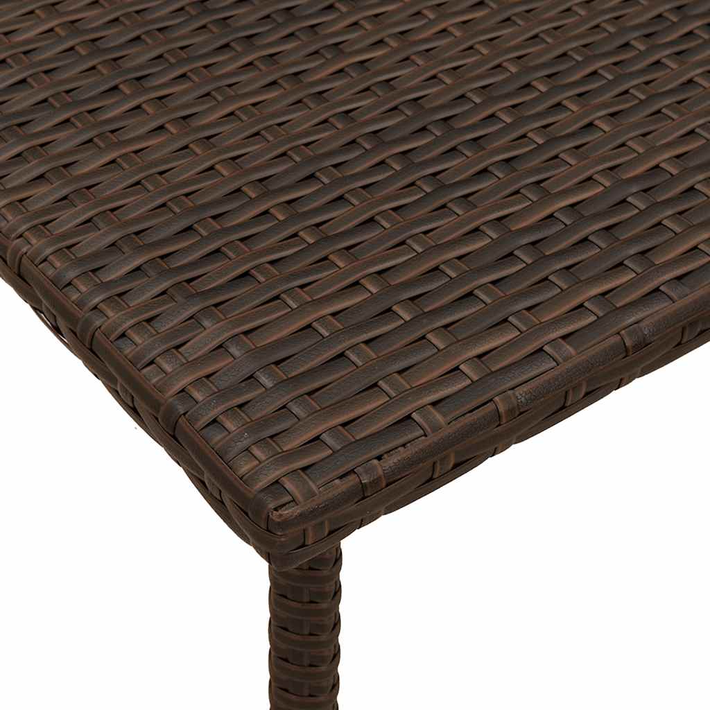 vidaXL Garden Coffee Table Rectangular Brown 60x40x37 cm Poly Rattan