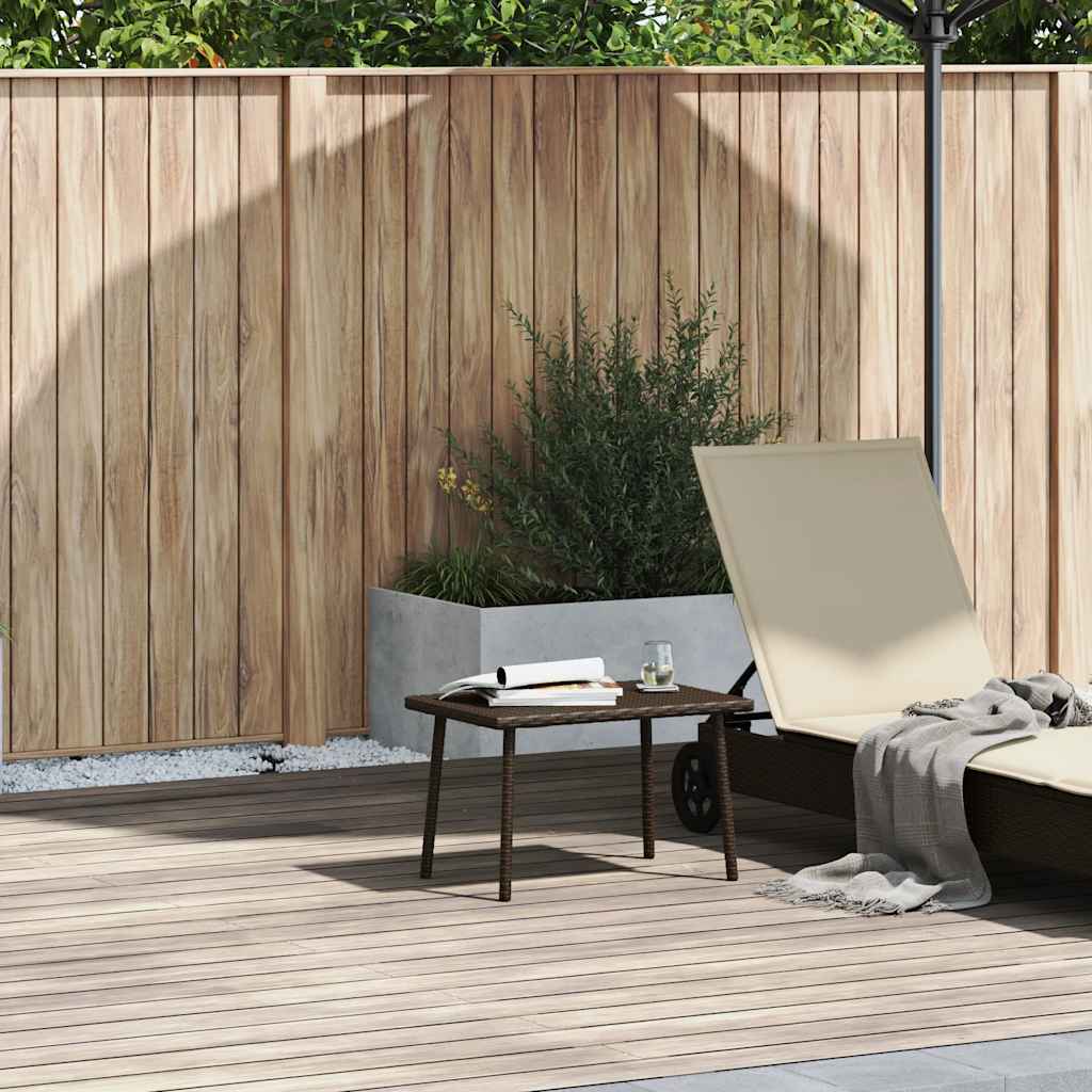 Garden Coffee Table Rectangular Brown 60x40x37 cm Poly Rattan