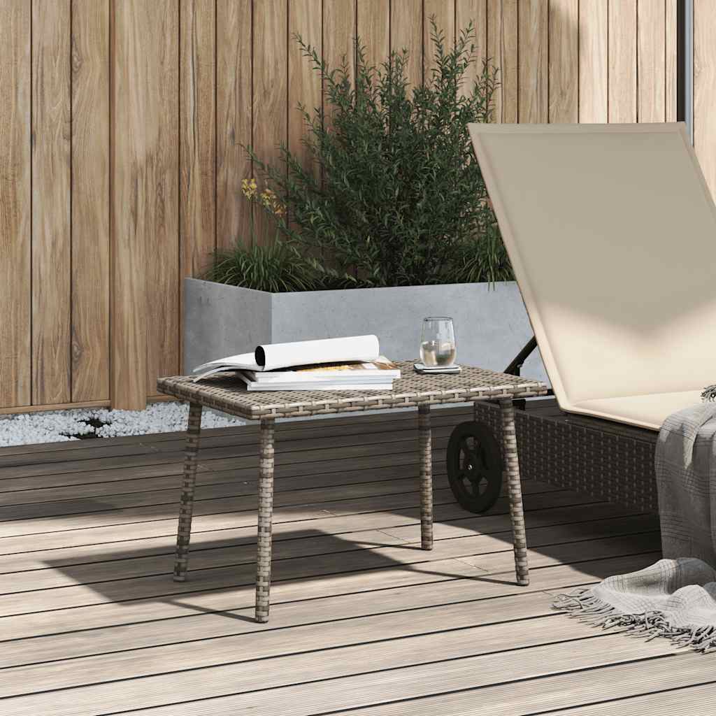 vidaXL Garden Coffee Table Rectangular Grey 60x40x37 cm Poly Rattan