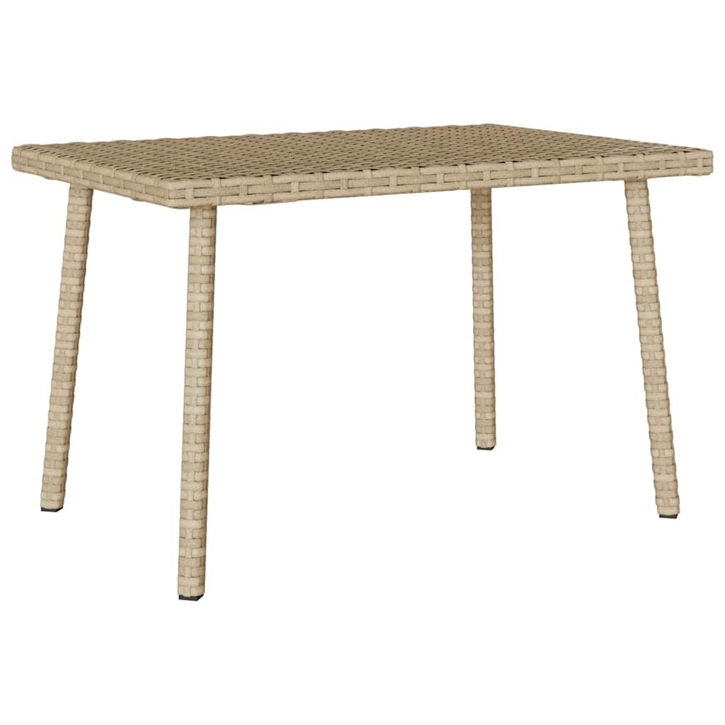 vidaXL Garden Coffee Table Rectangular Beige 60x40x37 cm Poly Rattan