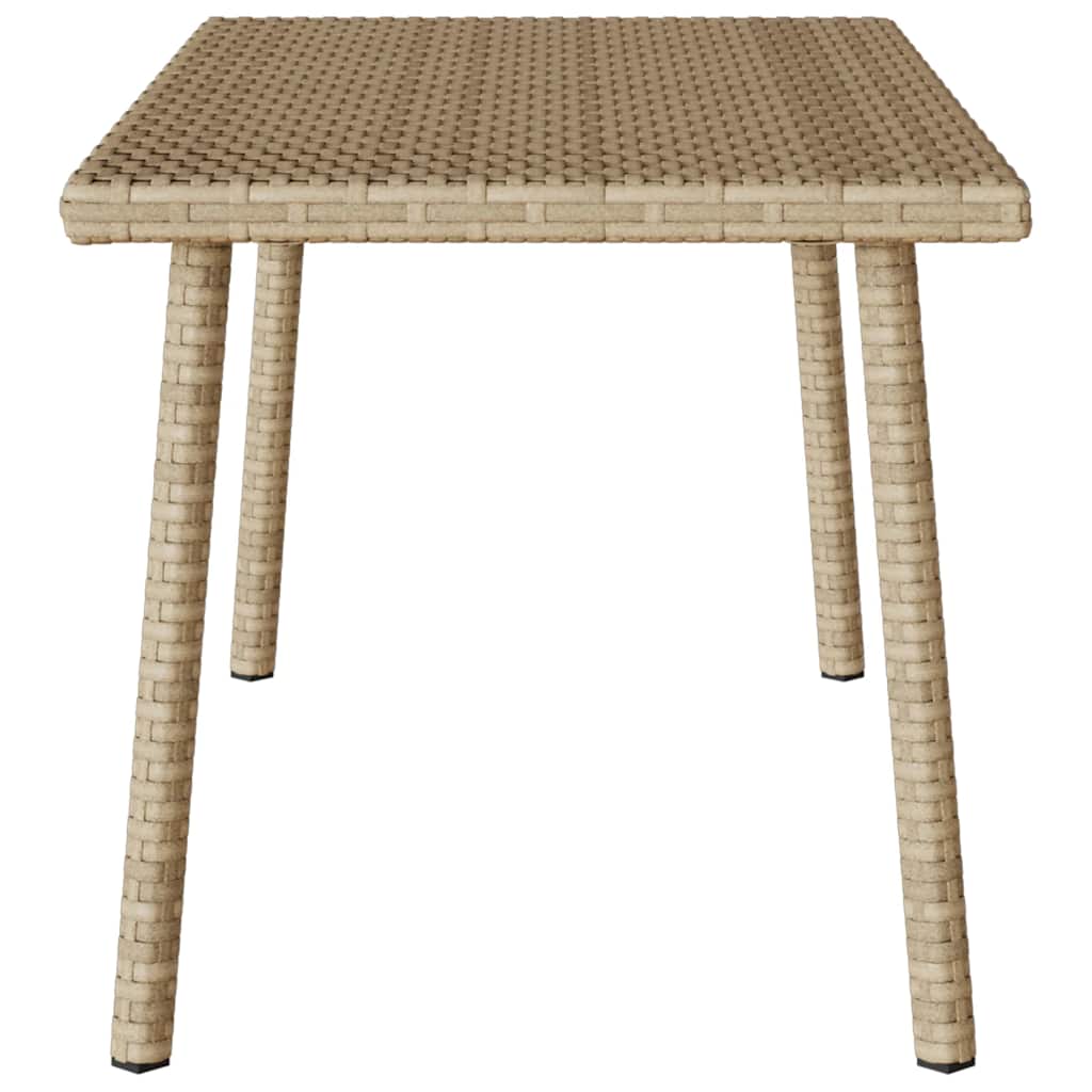 Garden Coffee Table Rectangular Beige 80x40x37 cm Poly Rattan