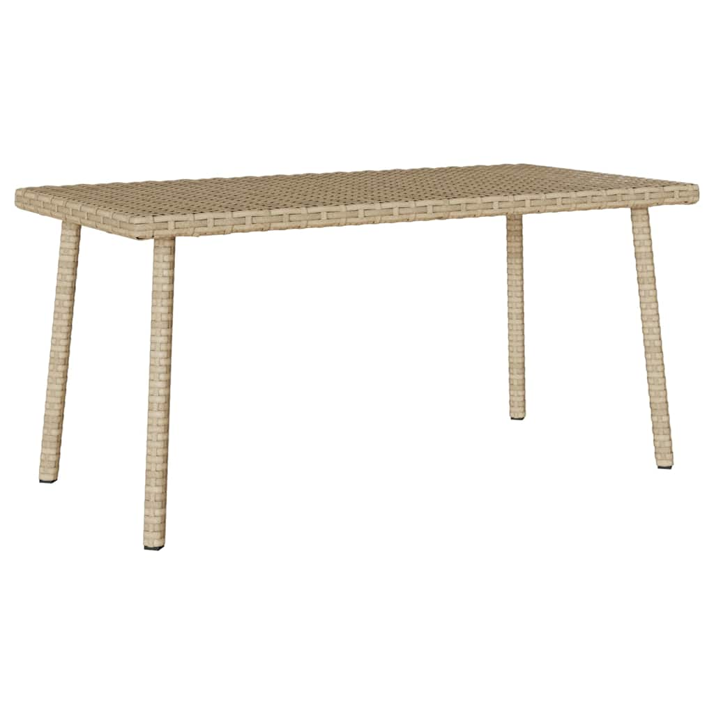 vidaXL Garden Coffee Table Rectangular Beige 80x40x37 cm Poly Rattan