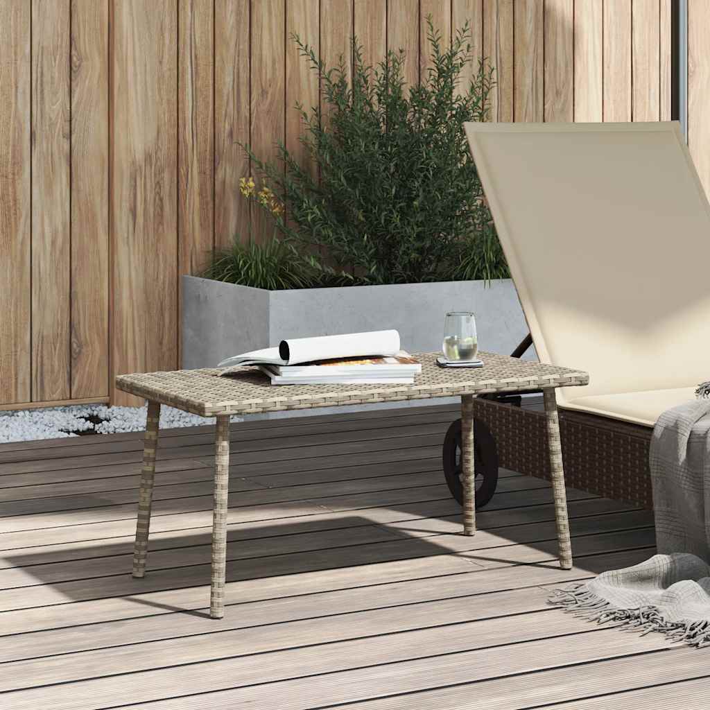 vidaXL Garden Coffee Table Rectangular Light Grey 80x40x37 cm Poly Rattan