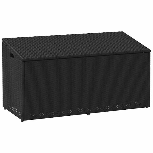 vidaXL Garden Storage Box Black 110x50x58 cm Poly Rattan