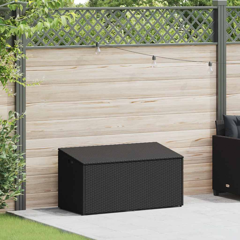 vidaXL Garden Storage Box Black 110x50x58 cm Poly Rattan