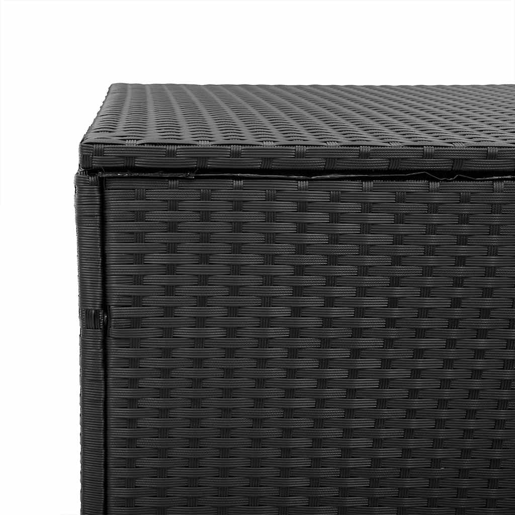 vidaXL Garden Storage Box Black 110x50x58 cm Poly Rattan