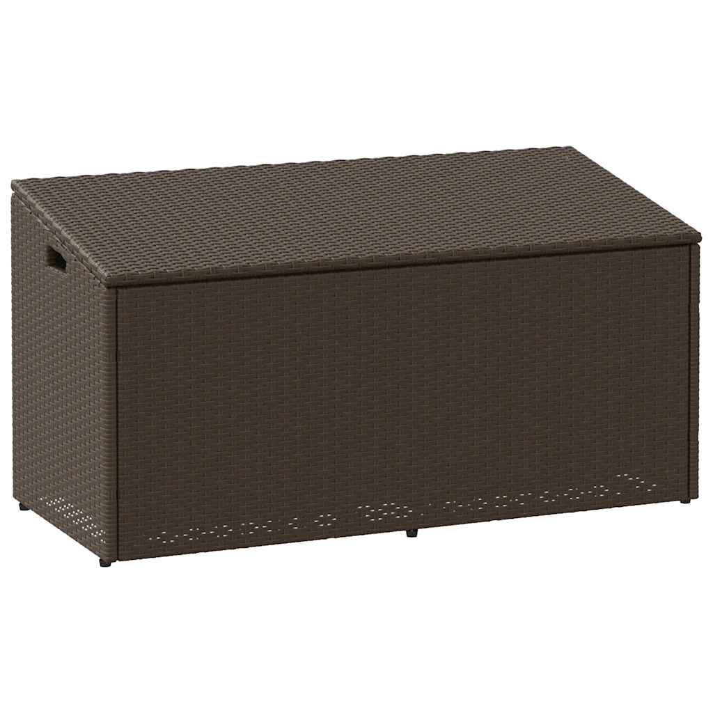 vidaXL Garden Storage Box Brown 110x50x58 cm Poly Rattan