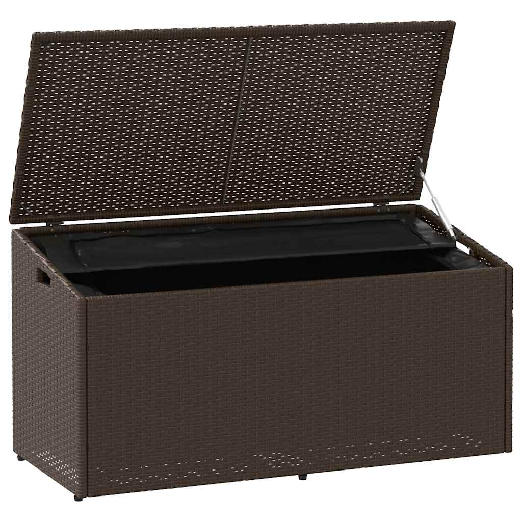 vidaXL Garden Storage Box Brown 110x50x58 cm Poly Rattan