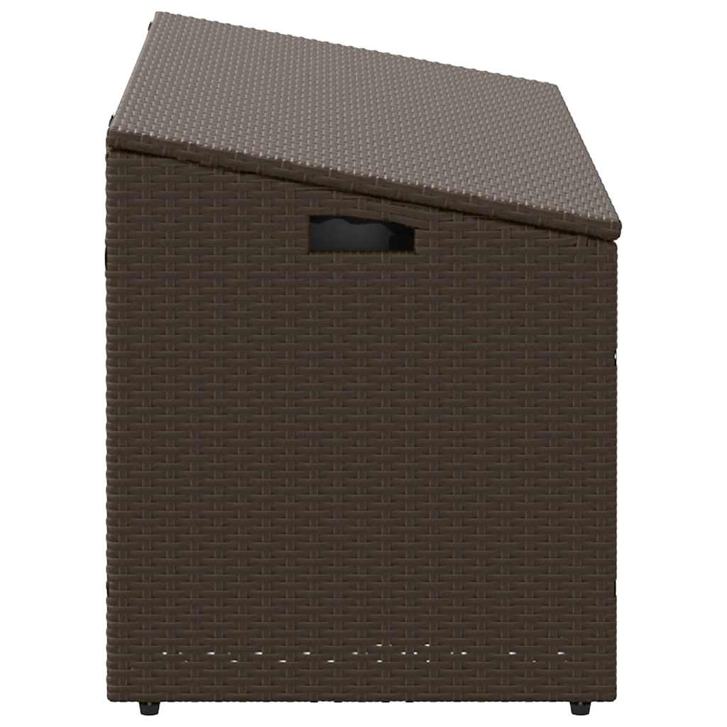 vidaXL Garden Storage Box Brown 110x50x58 cm Poly Rattan