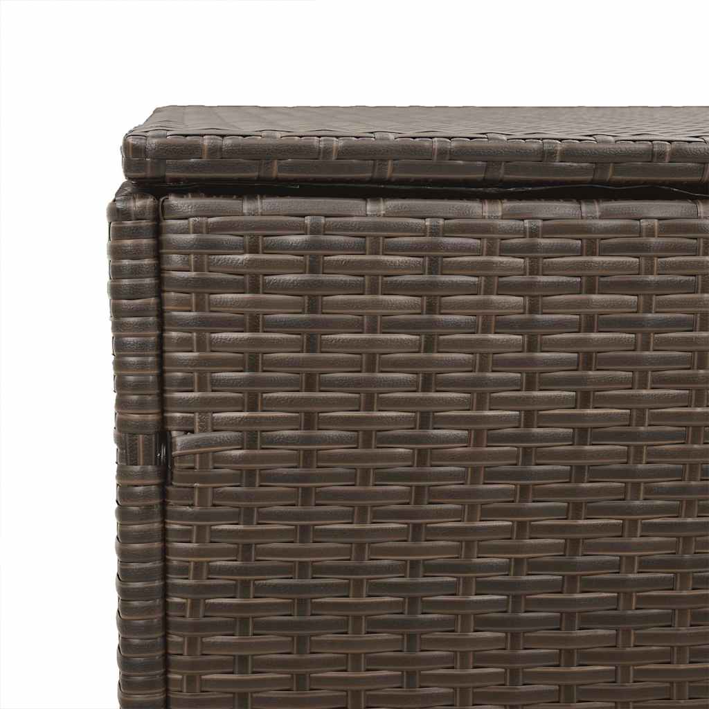 vidaXL Garden Storage Box Brown 110x50x58 cm Poly Rattan