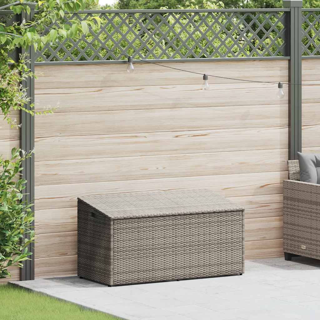 vidaXL Garden Storage Box Grey 110x50x58 cm Poly Rattan