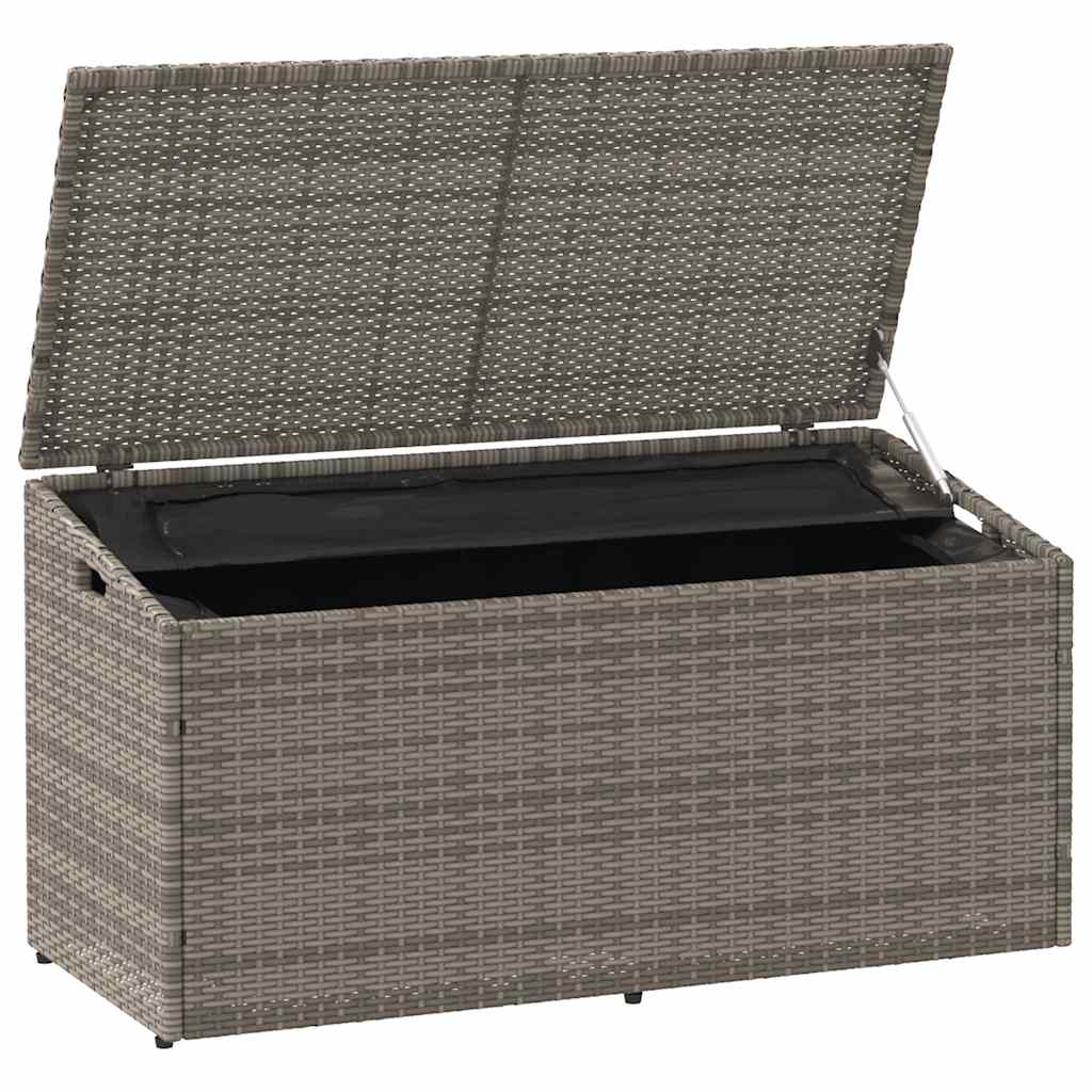 vidaXL Garden Storage Box Grey 110x50x58 cm Poly Rattan