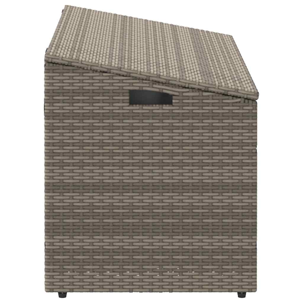 vidaXL Garden Storage Box Grey 110x50x58 cm Poly Rattan