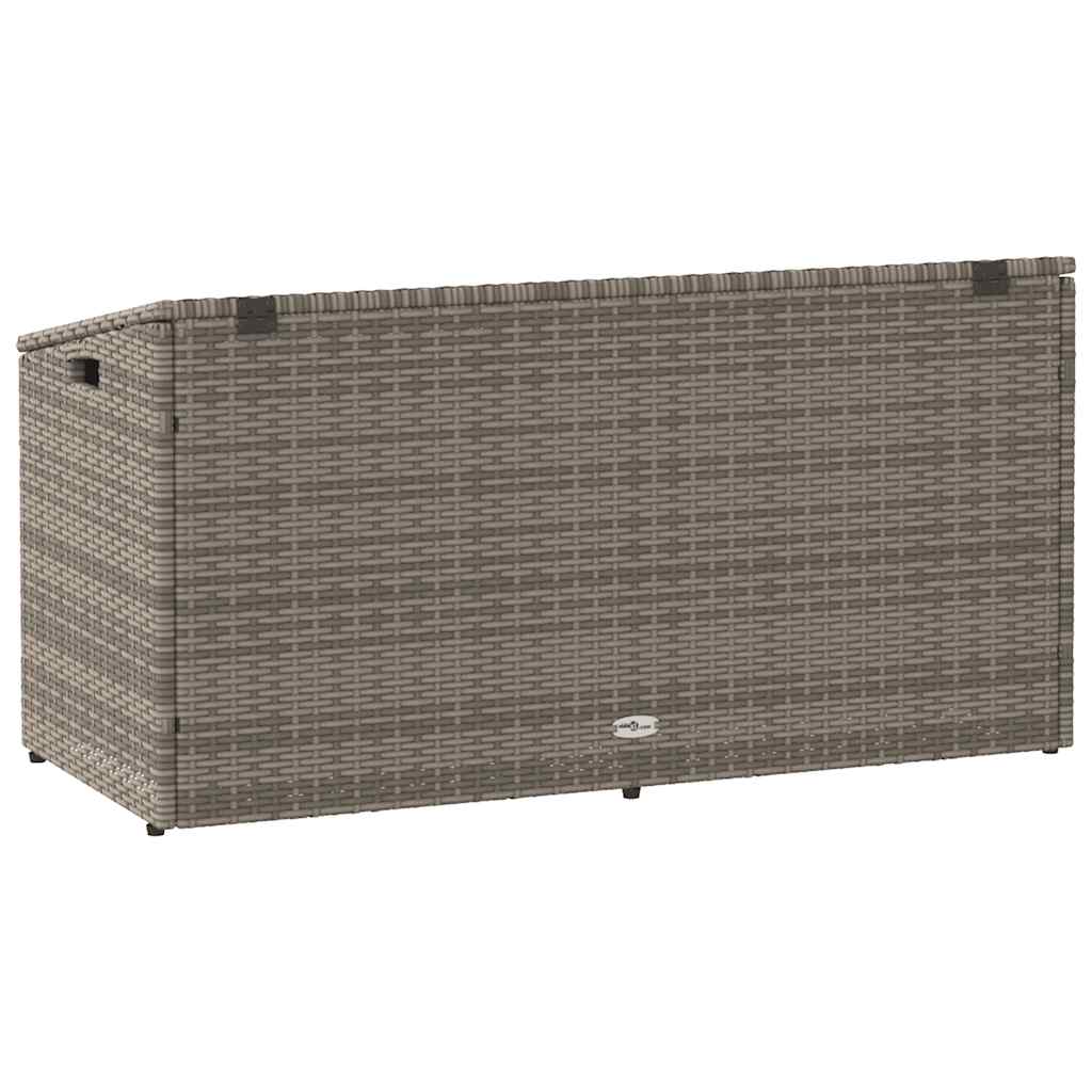 vidaXL Garden Storage Box Grey 110x50x58 cm Poly Rattan