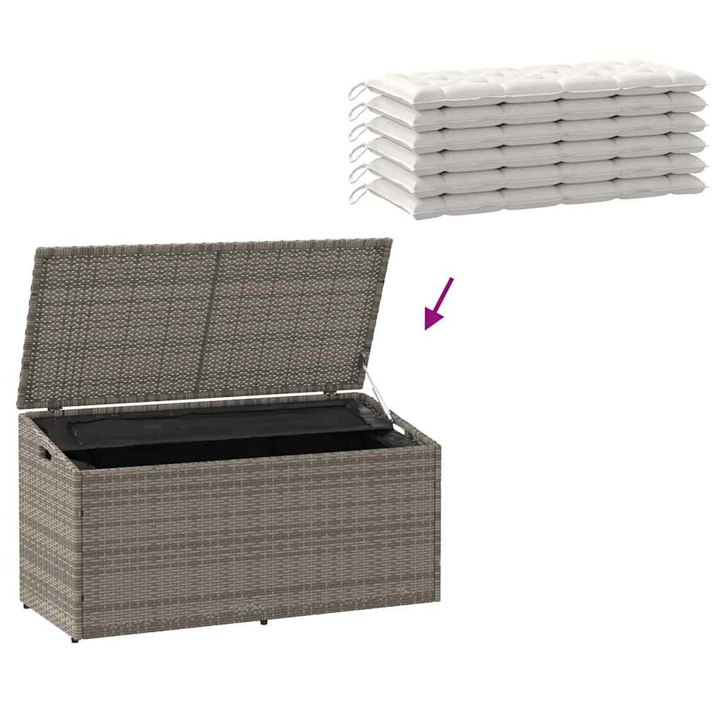 vidaXL Garden Storage Box Grey 110x50x58 cm Poly Rattan