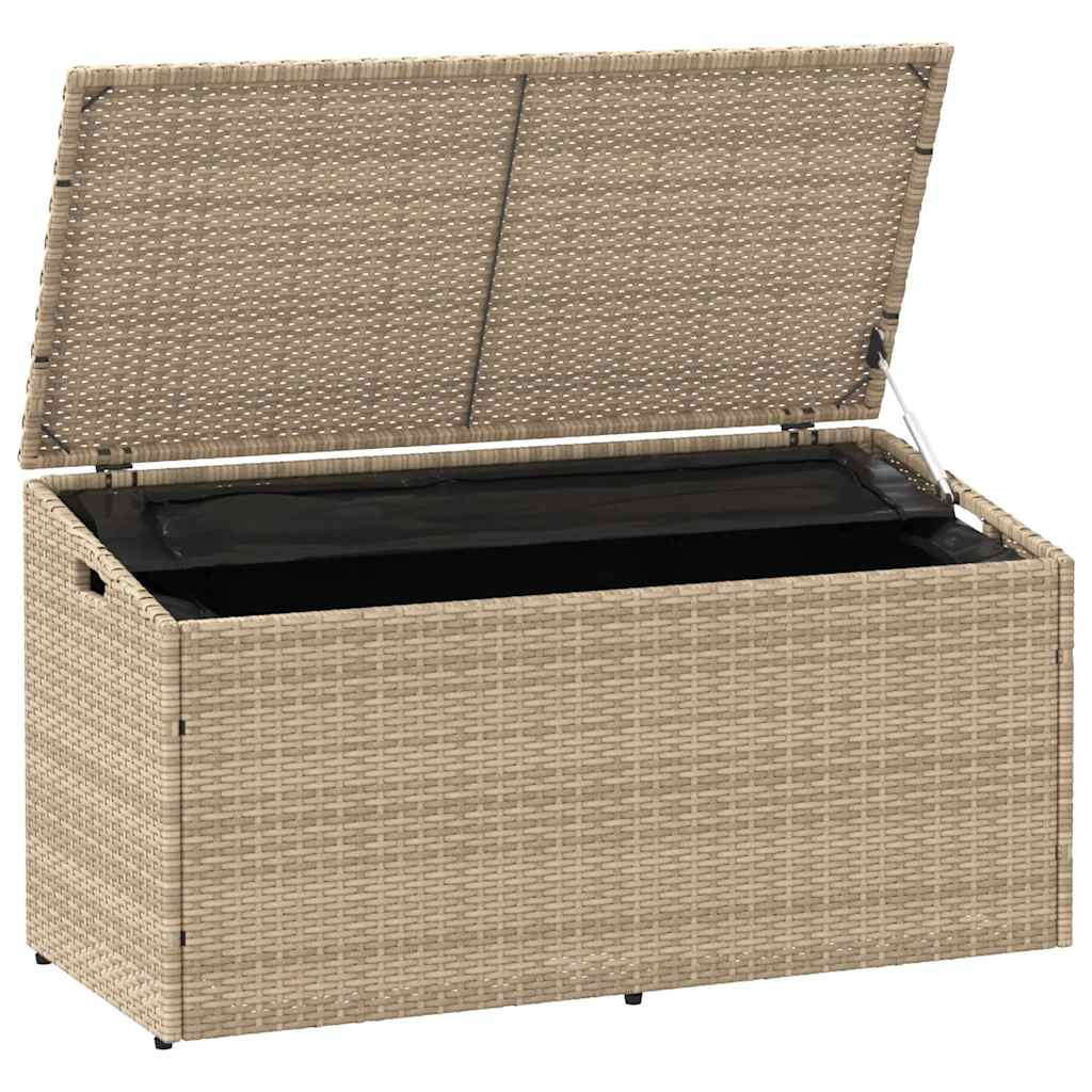 vidaXL Garden Storage Box Beige 110x50x58 cm Poly Rattan