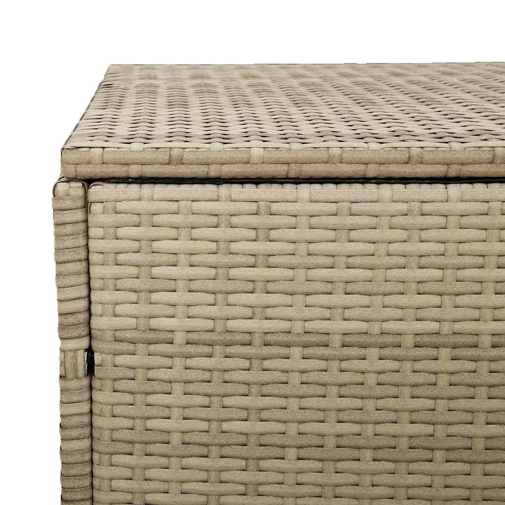 vidaXL Garden Storage Box Beige 110x50x58 cm Poly Rattan