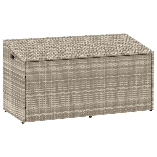 vidaXL Garden Storage Box Light Grey 110x50x58 cm Poly Rattan