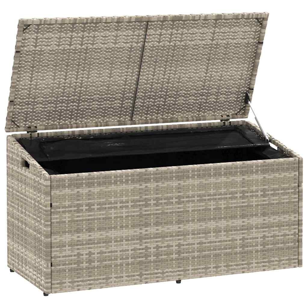 vidaXL Garden Storage Box Light Grey 110x50x58 cm Poly Rattan