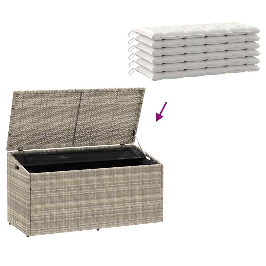 vidaXL Garden Storage Box Light Grey 110x50x58 cm Poly Rattan