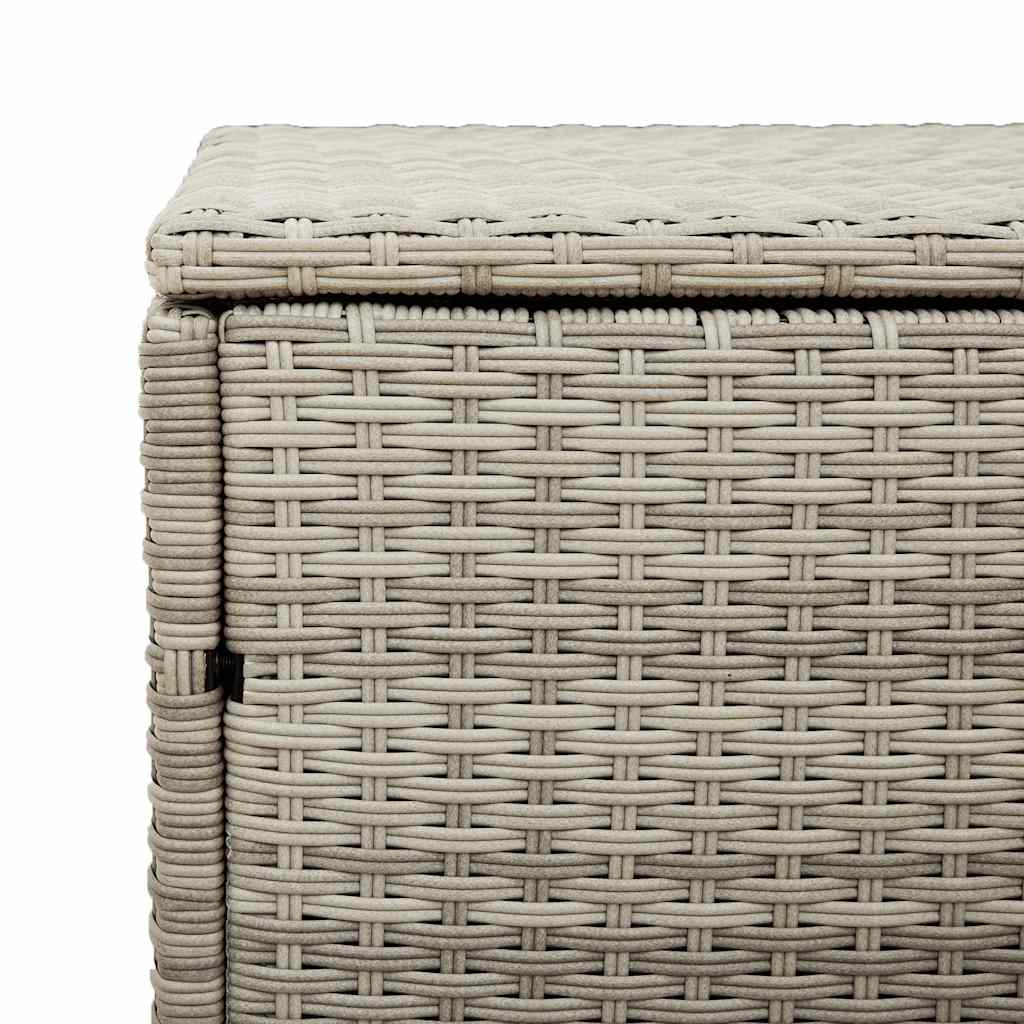 vidaXL Garden Storage Box Light Grey 110x50x58 cm Poly Rattan