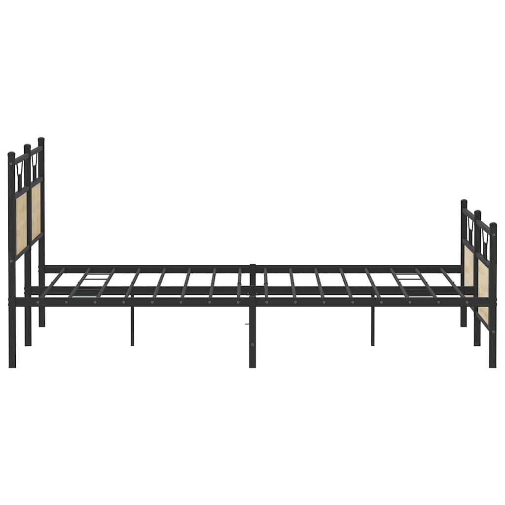 Metal Bed Frame without Mattress Sonoma Oak 183x213 cm