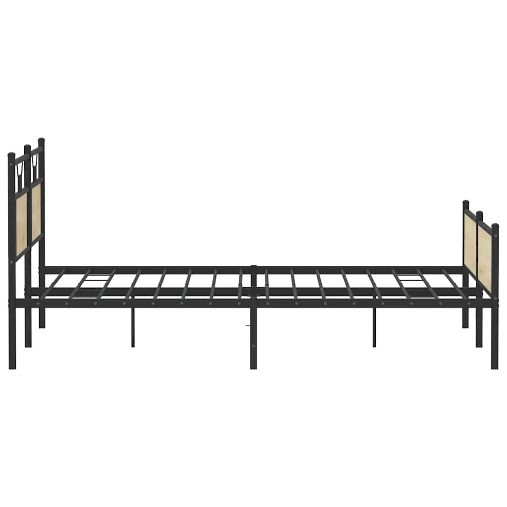 Metal Bed Frame without Mattress Sonoma Oak 160x200 cm