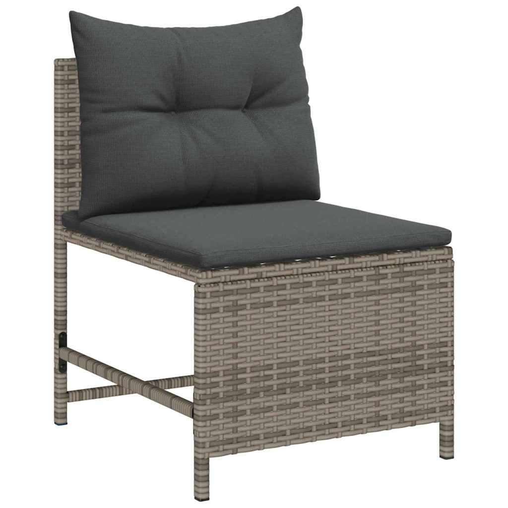 vidaXL Garden Sofa Set 6 pcs Grey, dark grey Poly Rattan