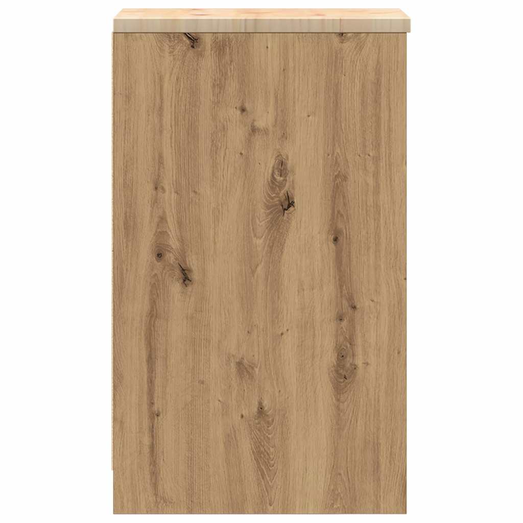 Garage Storage Cabinet Artisan Oak 30x51x85 cm Solid Wood Pine