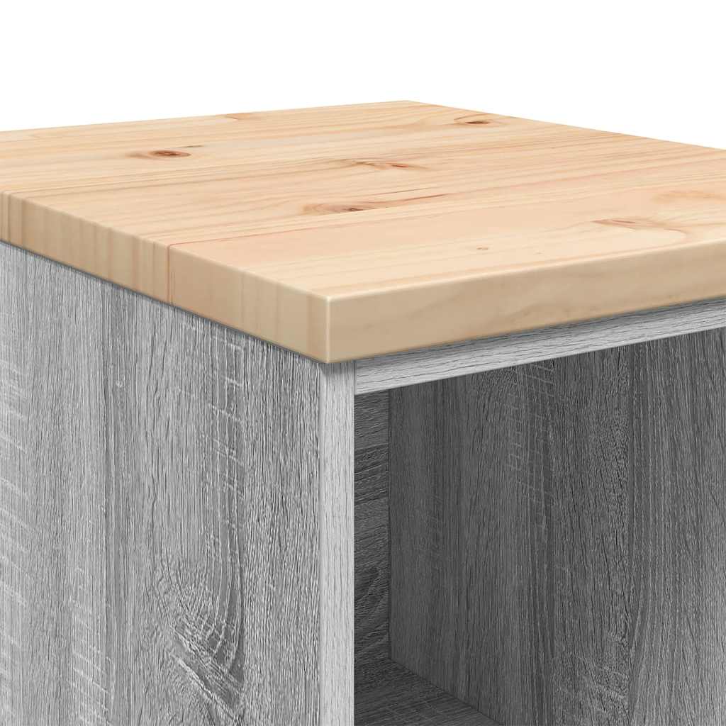 Garage Storage Cabinet Grey Sonoma 40x51x85 cm Solid Wood Pine