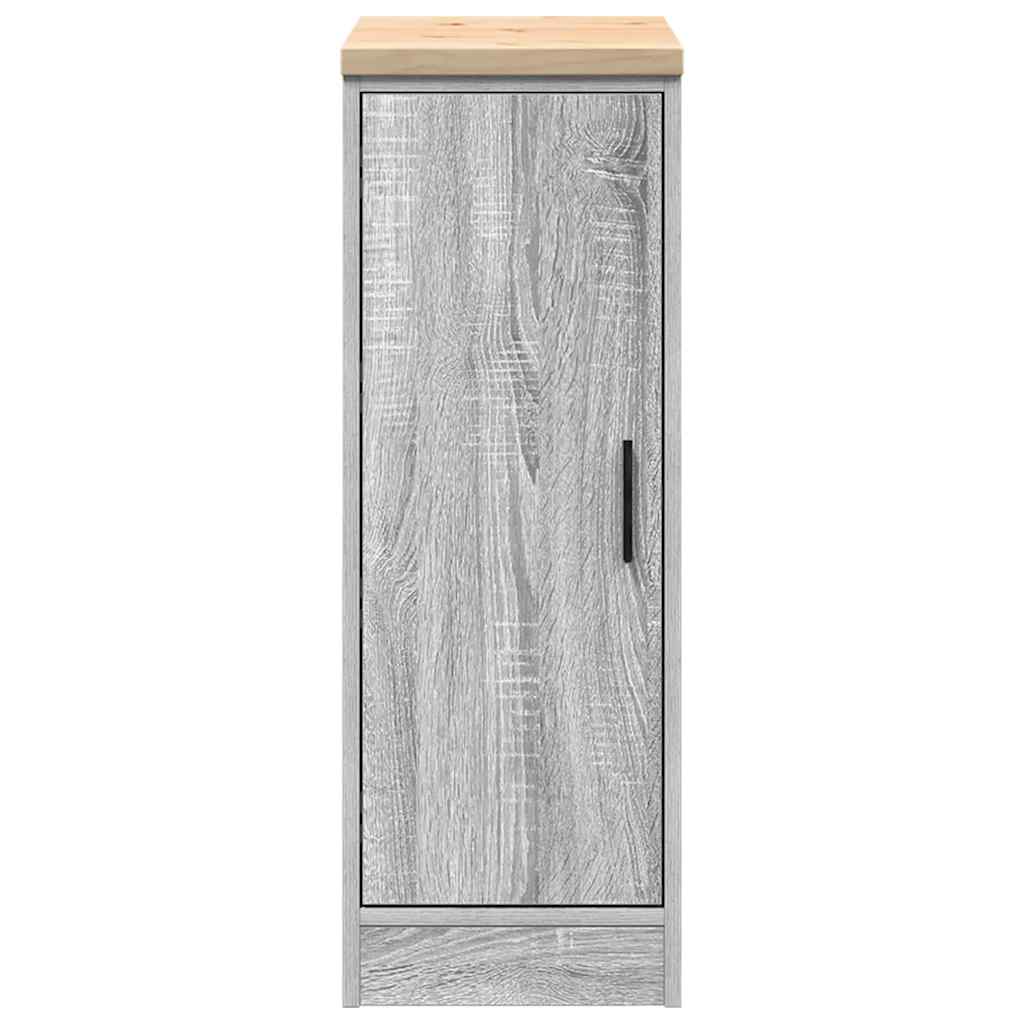 Garage Storage Cabinet Grey Sonoma 30x51x85 cm Solid Wood Pine