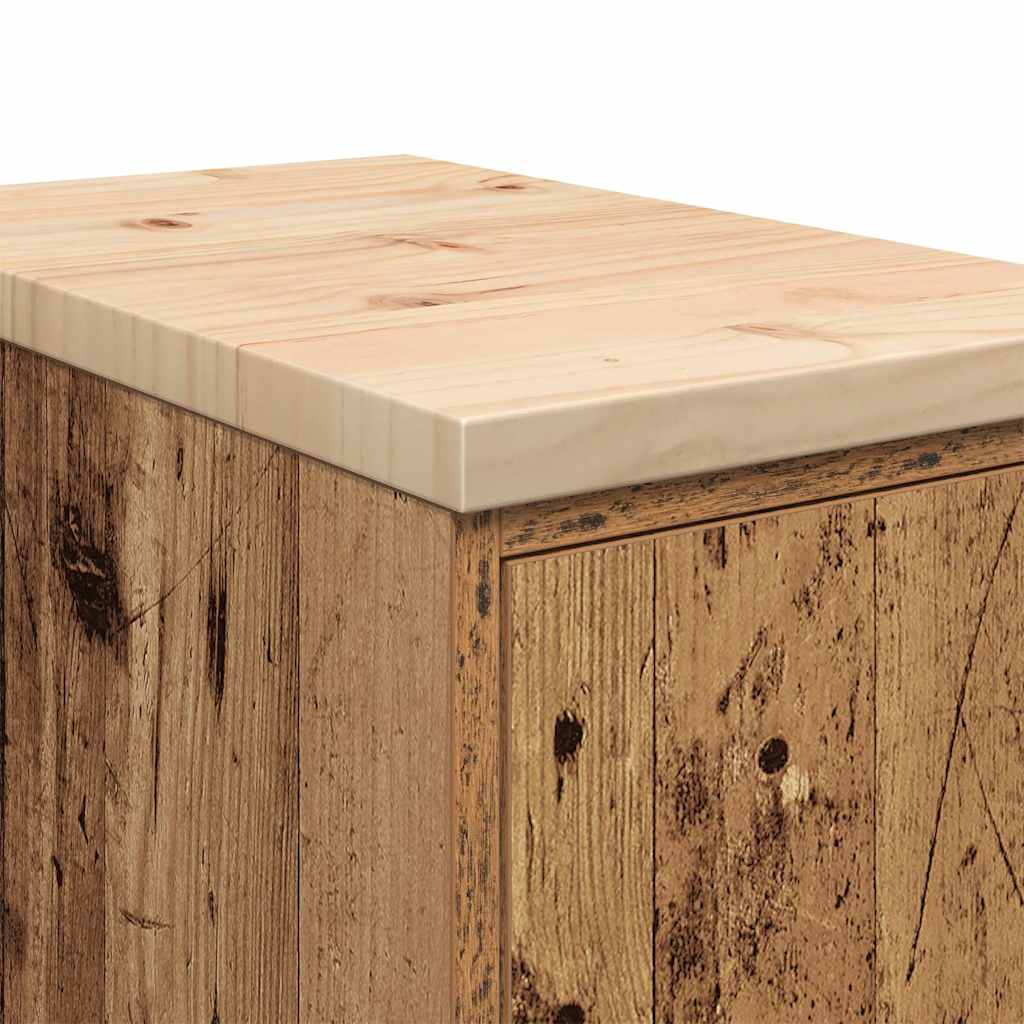 Garage Storage Cabinet Old Wood 30x51x85 cm Solid Wood Pine