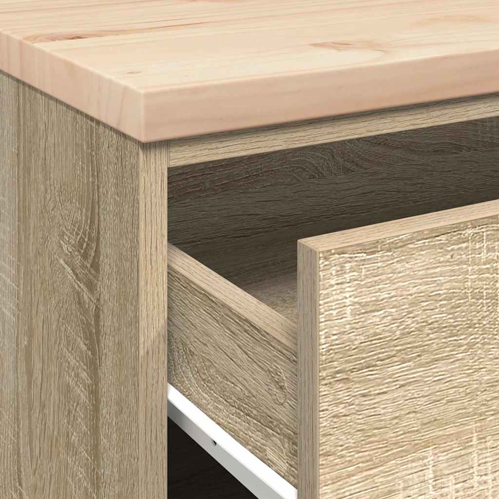 Garage Storage Cabinet Sonoma Oak 60x51x85 cm Solid Wood Pine