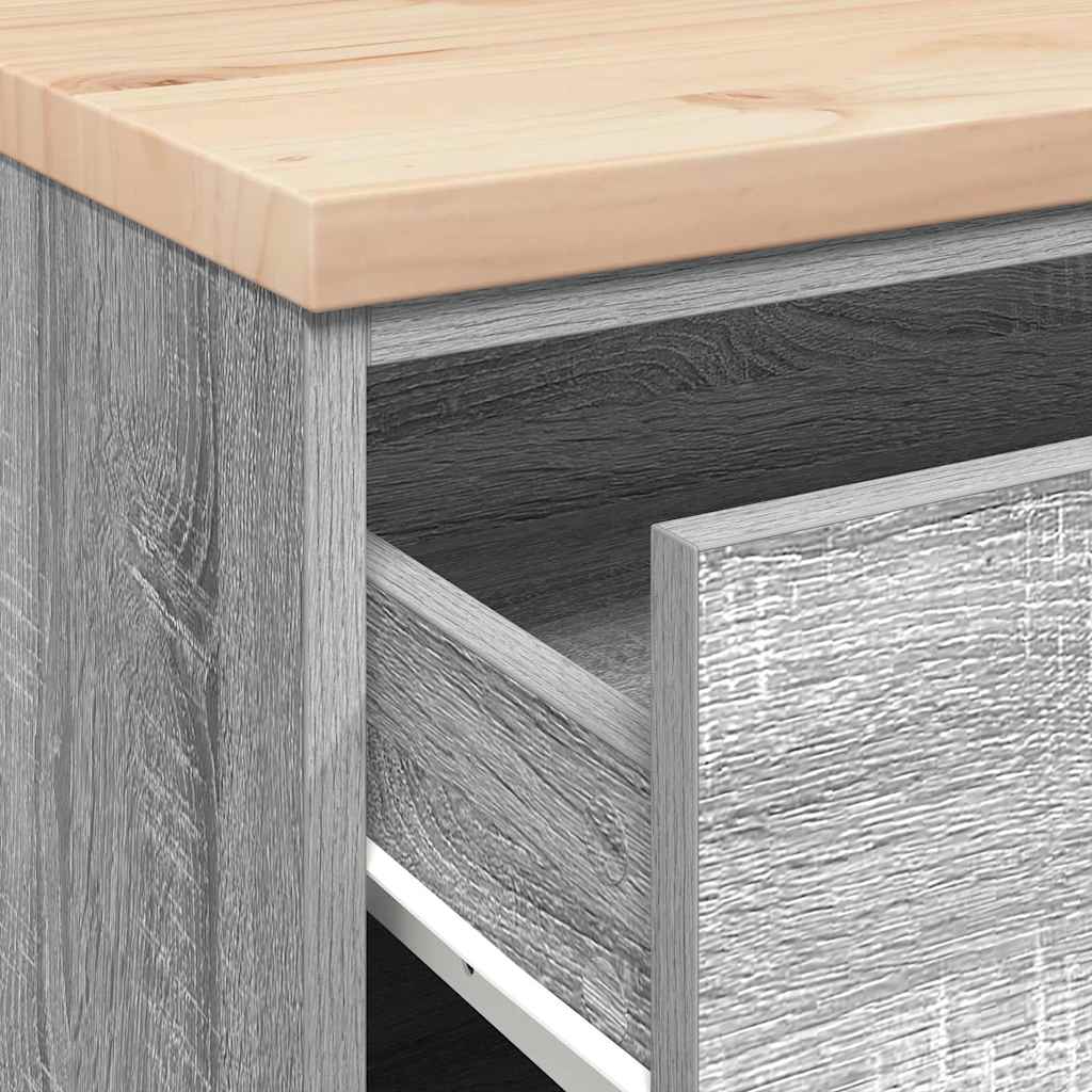 Garage Storage Cabinet Grey Sonoma 60x51x85 cm Solid Wood Pine