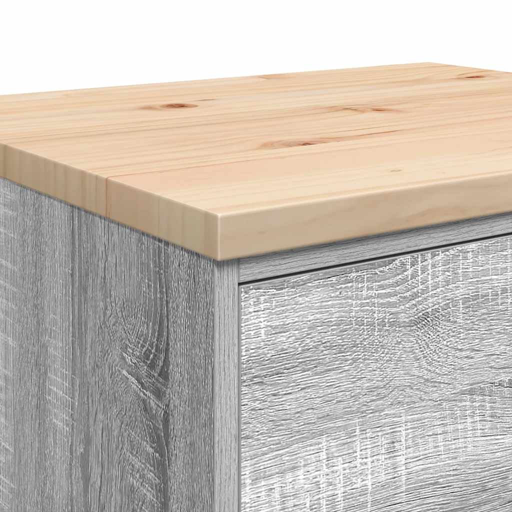 Garage Storage Cabinet Grey Sonoma 60x51x85 cm Solid Wood Pine