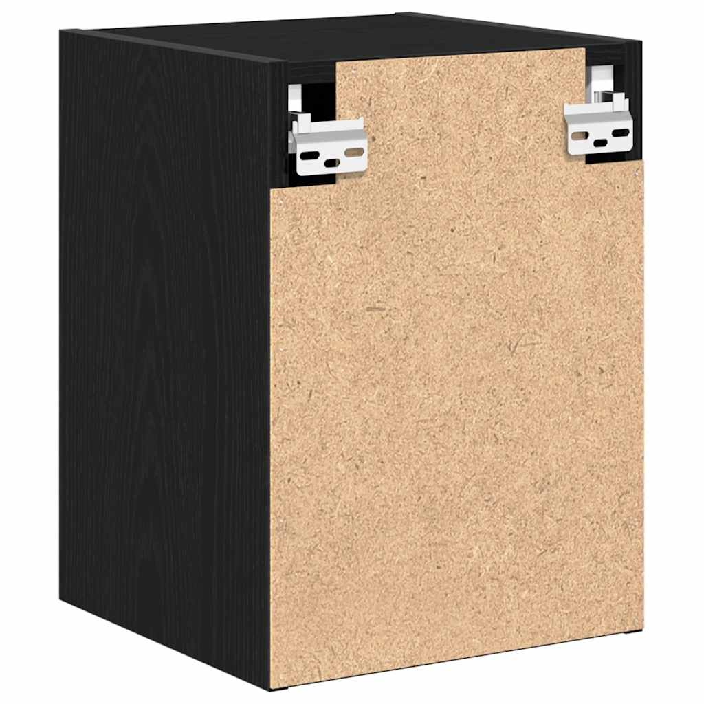 Garage Wall Cabinets 2 pcs Black Engineered Wood