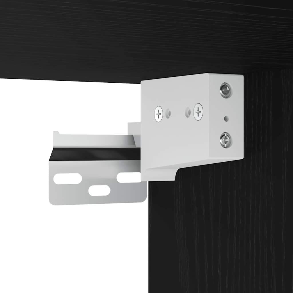 Garage Wall Cabinets 2 pcs Black Engineered Wood