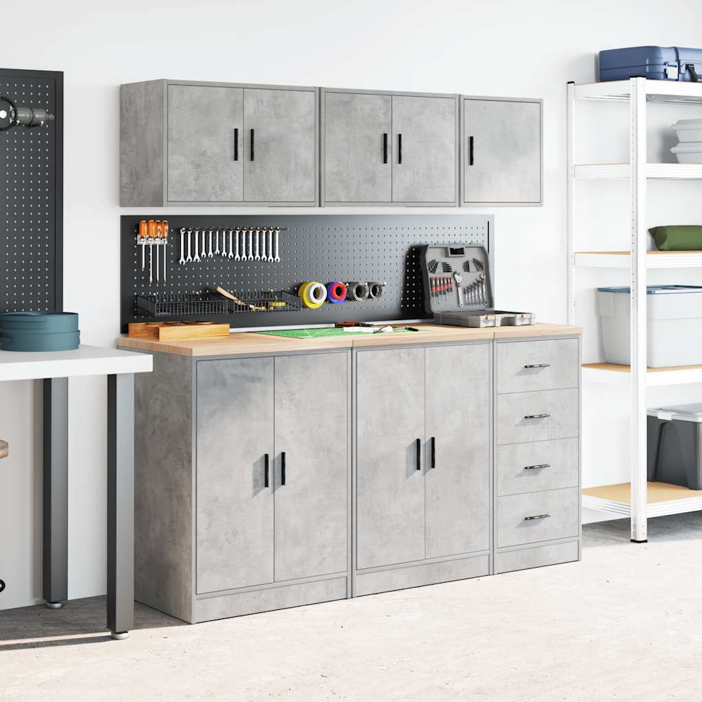 Garage Wall Cabinet Concrete Grey Engineered Wood