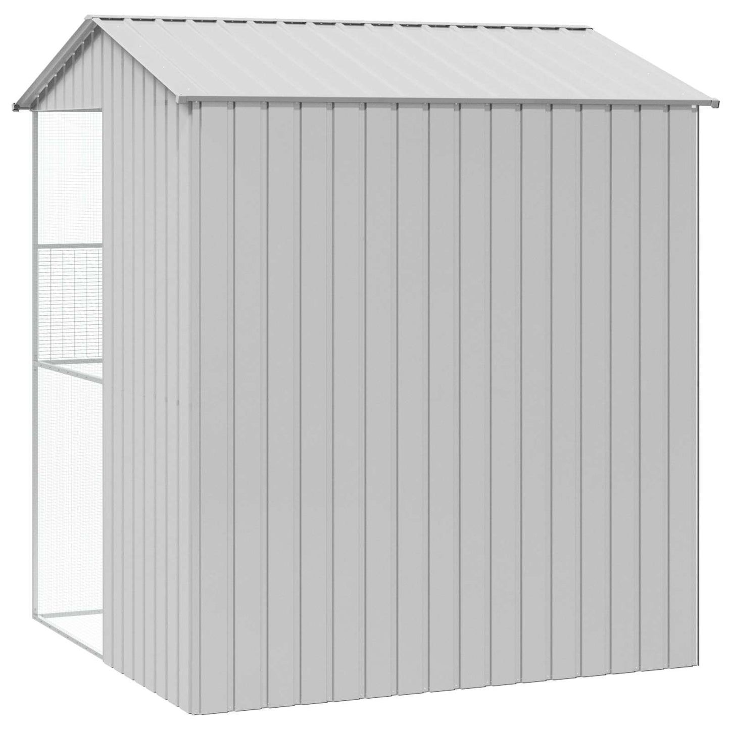 Bird Cage with Storage Grey 215 x 210 x 247 cm Galvanised Steel