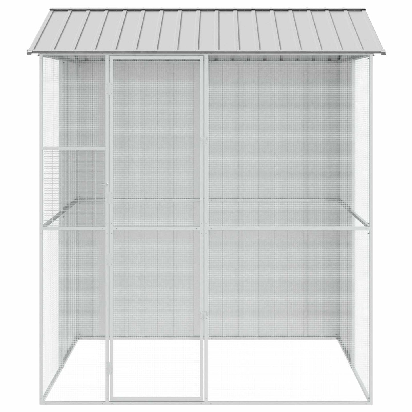 Bird Cage with Storage Grey 215 x 210 x 247 cm Galvanised Steel