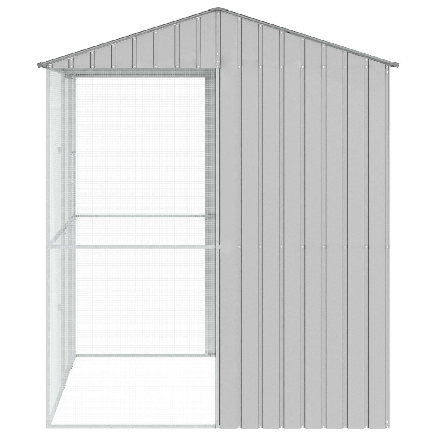 Bird Cage with Storage Grey 215 x 210 x 247 cm Galvanised Steel