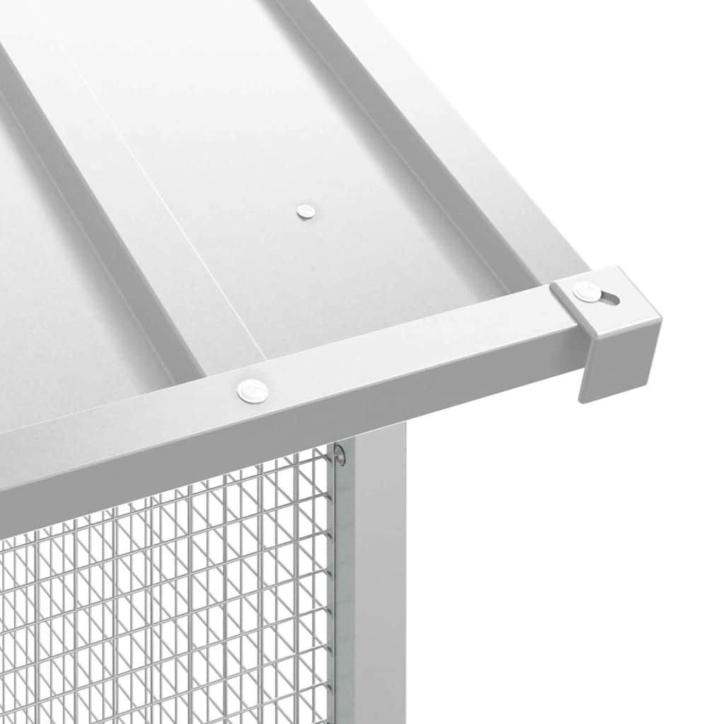 Bird Cage with Storage Grey 215 x 310 x 247 cm Galvanised Steel